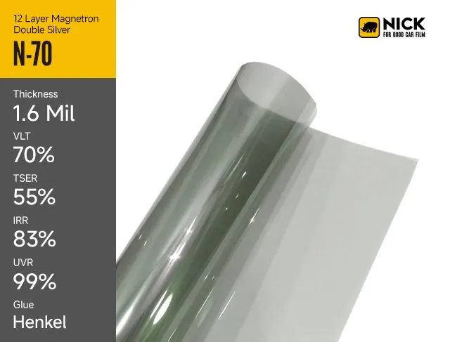 La pellicola per vetri color argento a specchio per auto migliora la privacy e la protezione UV